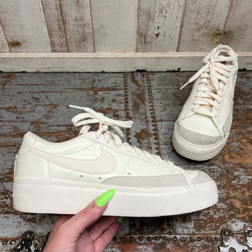 Nike Blazer Low Platform Sneakers in Triple Sail - Picture 11 of 11